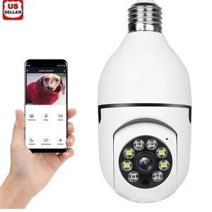 360° Light Bulb Camera Wi-Fi IR Night Smart Home Wireless Security1080P IP E27